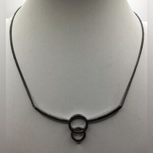 SIMPLY VERA VERA WANG GUNMETAL ART DECO BAR NECKLACE